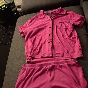 Vibrant Pink Kids Pajama Set